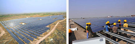 Areal view of Astonfield solar panel development