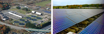 Photos of new solar array at Upper Blackstone Water Pollution Abatement District